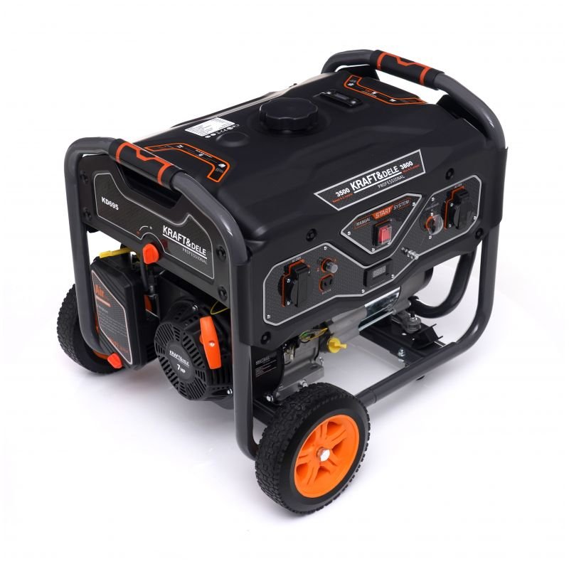 Benzininis vienfazis elektros generatorius 3,2 / 3,5KW KD695 - Sodrinta.lt