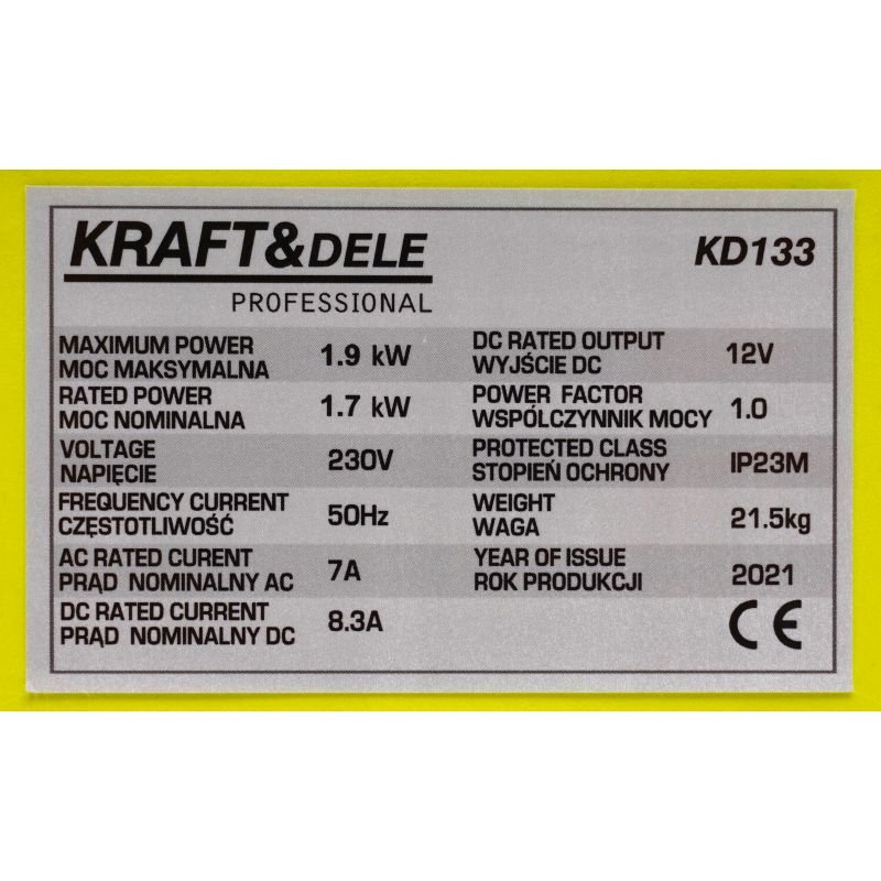 Inverterinis benzininis elektros generatorius 1900W Kraftdele KD133 - Sodrinta.lt