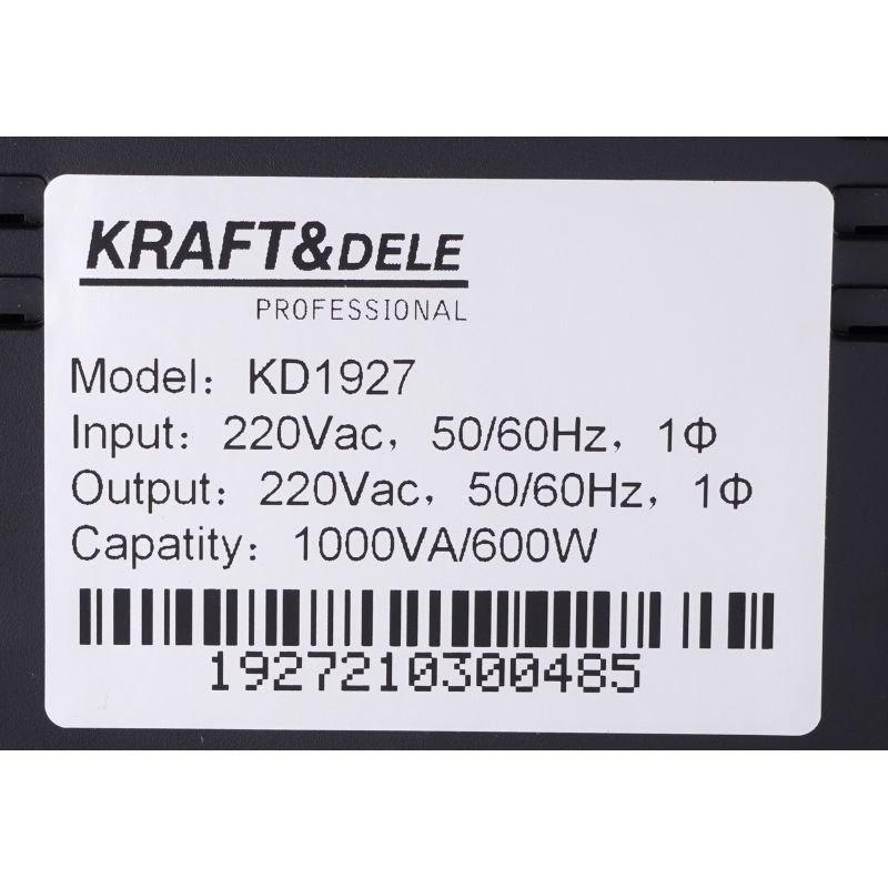 NEPERTRAUKIAMO MAITINIMO ŠALTINIS UPS 1000VA LED Kraftdele KD1927 - Sodrinta.lt