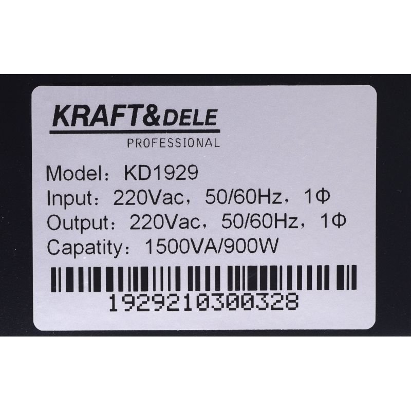NEPERTRAUKIAMO MAITINIMO ŠALTINIS UPS 1500VA LCD Kraftdele KD1929 - Sodrinta.lt