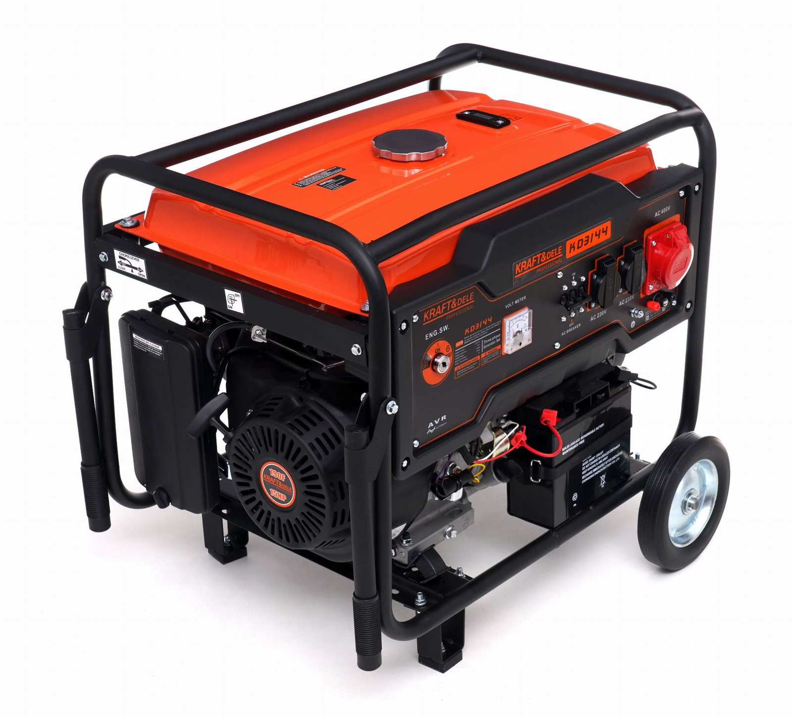 Benzininis trifazis elektros generatorius 6,5 kW / 7 kW KD3144 - Sodrinta.lt
