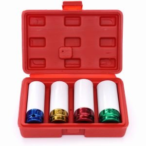 Smūginės galvutės lengvojo lydinio ratlankiams, 17/19/21/22 mm, 1/2", 4 vnt. rinkinys KD10523 - Sodrinta.lt