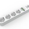 Prailgintuvas su USB jungtimis ir jungikliu – 2 m | 4 lizdai + 4 USB | KD4030 - Sodrinta.lt