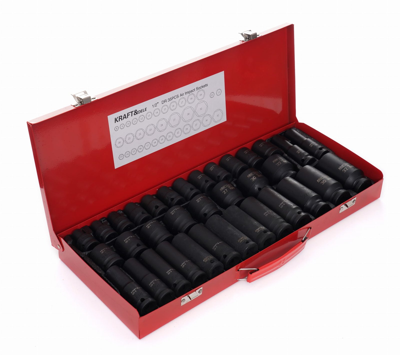 Smūginių galvučių rinkinys 1/2" 35 vnt. KD11756 (Cr-Mo plienas) - Sodrinta.lt