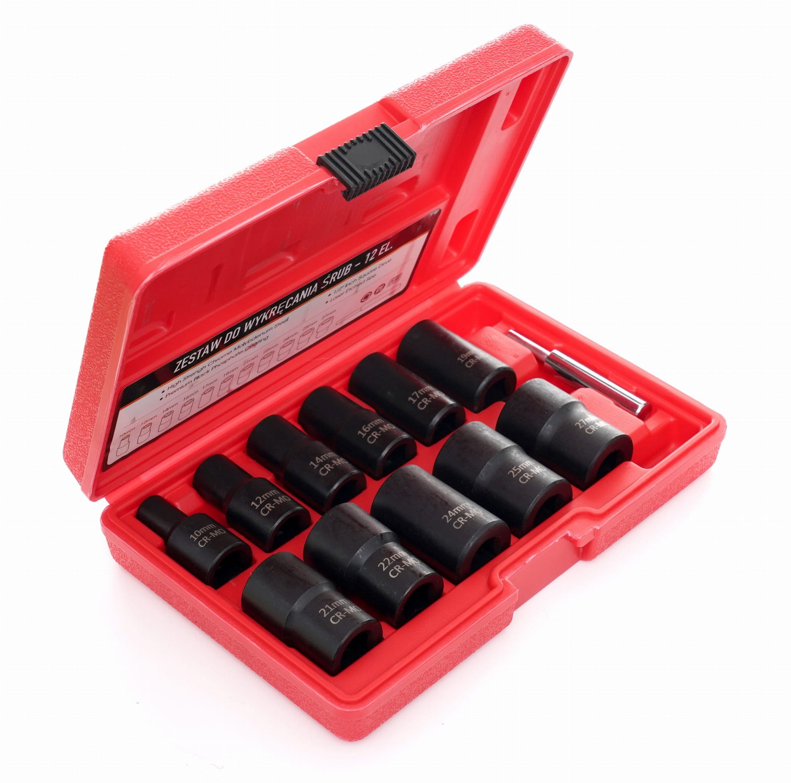 Galvučių rinkinys sugadintiems varžtams 1/2" - 12 VNT KD11792 - Sodrinta.lt