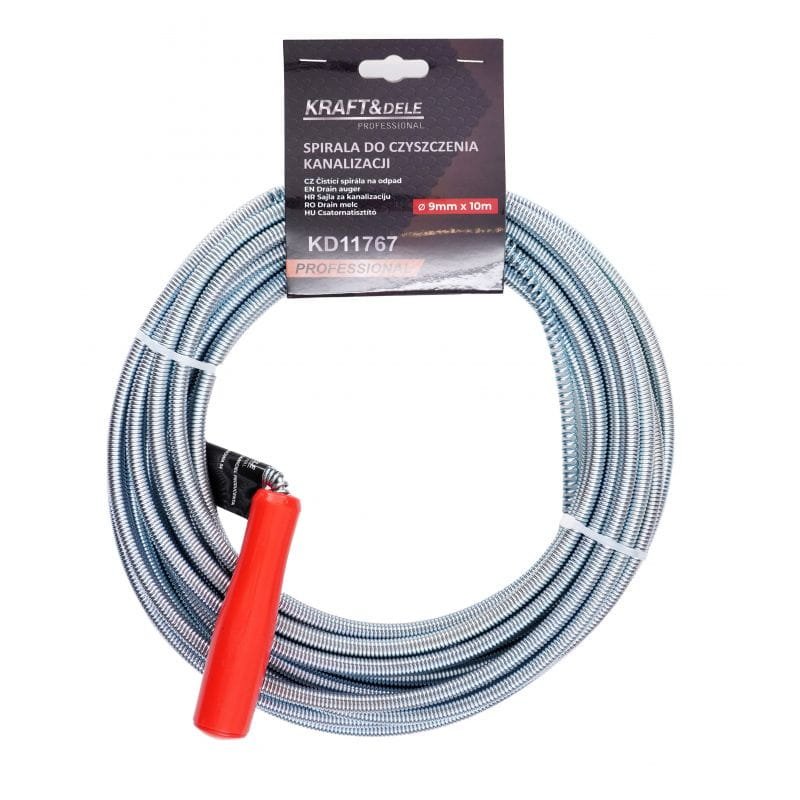 Kanalizacijos valymo spyruoklė 9 mm x 10 m KD11767 - Sodrinta.lt