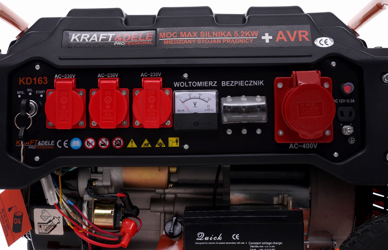 Elektros generatorius 3500W 12/230V/380V KD163 - Sodrinta.lt
