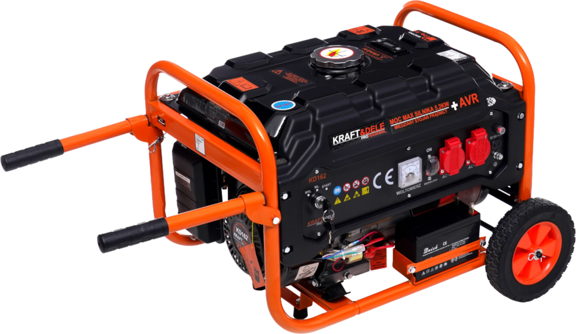 Benzininis vienfazis elektros generatorius KRAFT&DELE 3500W 12/230V (KD162) - Image 5