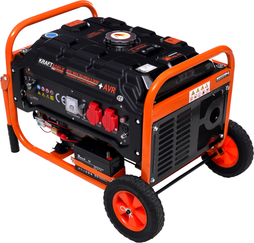 Benzininis vienfazis elektros generatorius KRAFT&DELE 3500W 12/230V (KD162) - Image 6