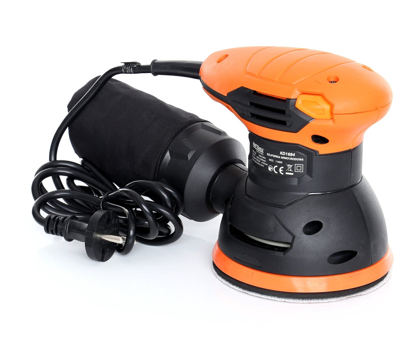 EKSCENTRINIS ŠLIFUOKLIS 110W + DULKIŲ MAIŠAS KD1684 - Sodrinta.lt