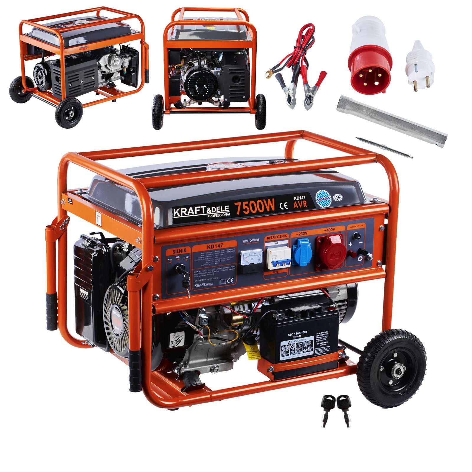 Benzininis vienfazis/trifazis elektros generatorius KD147 7,5 KW - Sodrinta.lt
