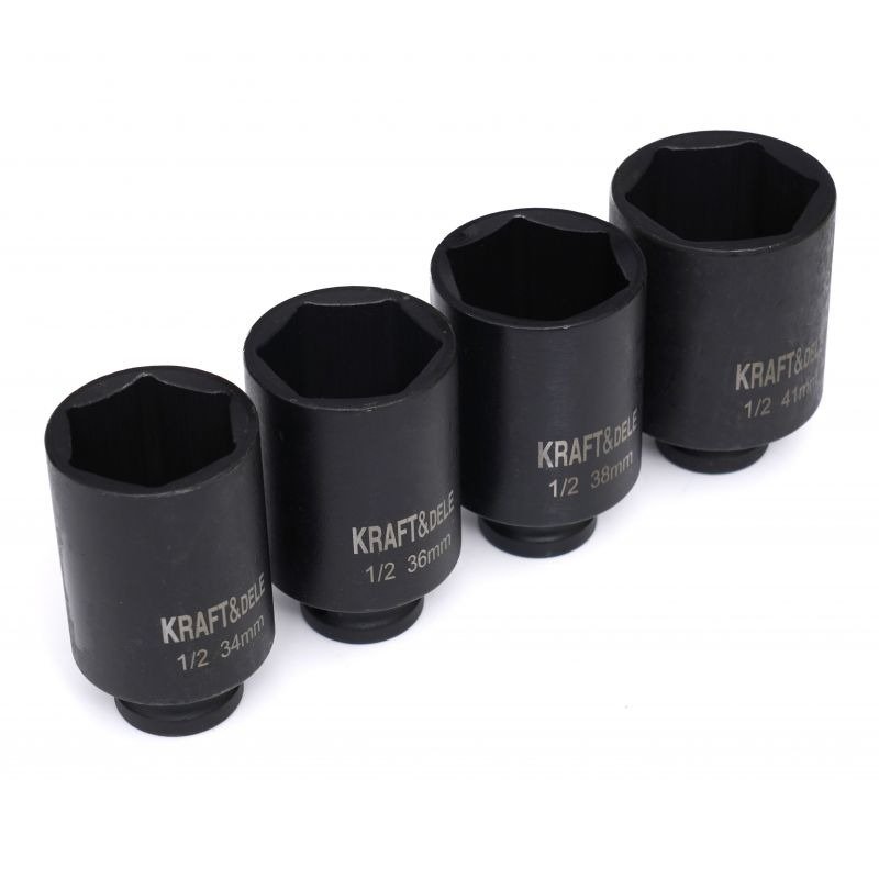 Smūginiai antgaliai 1/2" 6 kampų, 4 vnt. KD11753 - Sodrinta.lt