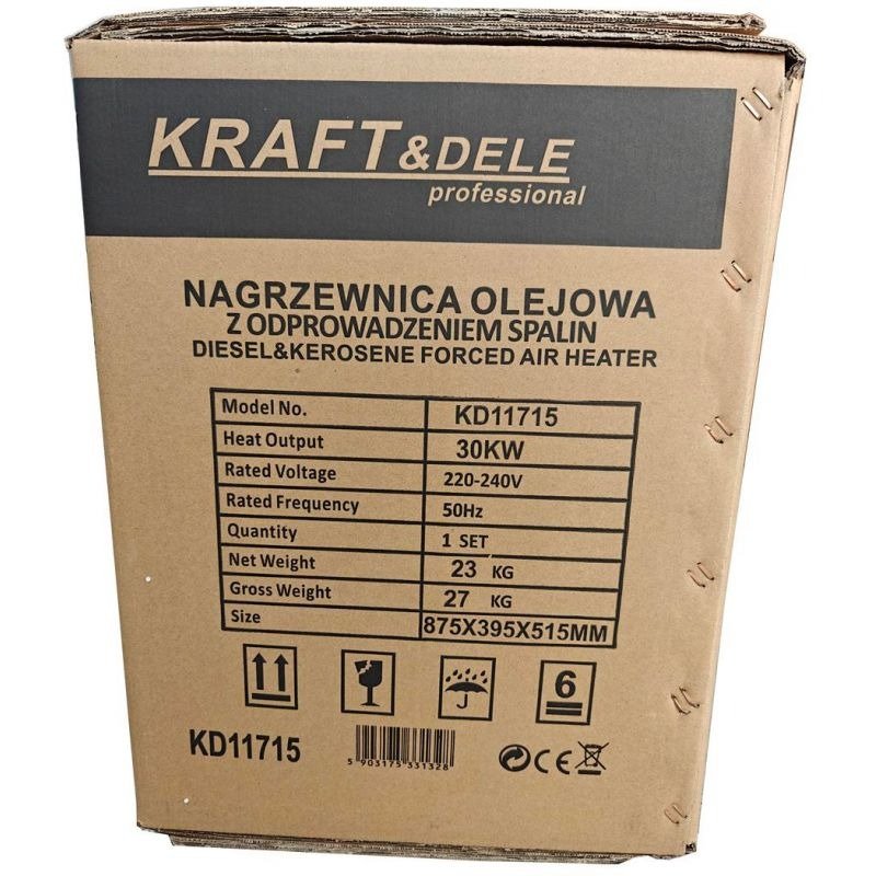 Dyzelinis oro šildytuvas su kaminu 30 kW KD11715 - Sodrinta.lt