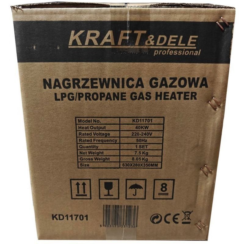 Dujinis šildytuvas su termostatu ir reduktoriumi KD11701 40 kW - Sodrinta.lt