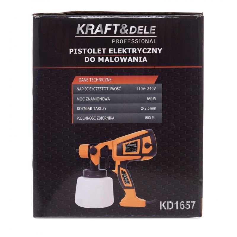 Elektrinis dažų purškimo pistoletas HVLP 650W KD1657 - Sodrinta.lt