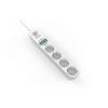 Prailgintuvas su USB jungtimis ir jungikliu – 2 m | 4 lizdai + 4 USB | KD4030 - Sodrinta.lt