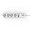 Prailgintuvas su USB jungtimis ir jungikliu – 2 m | 4 lizdai + 4 USB | KD4030 - Sodrinta.lt