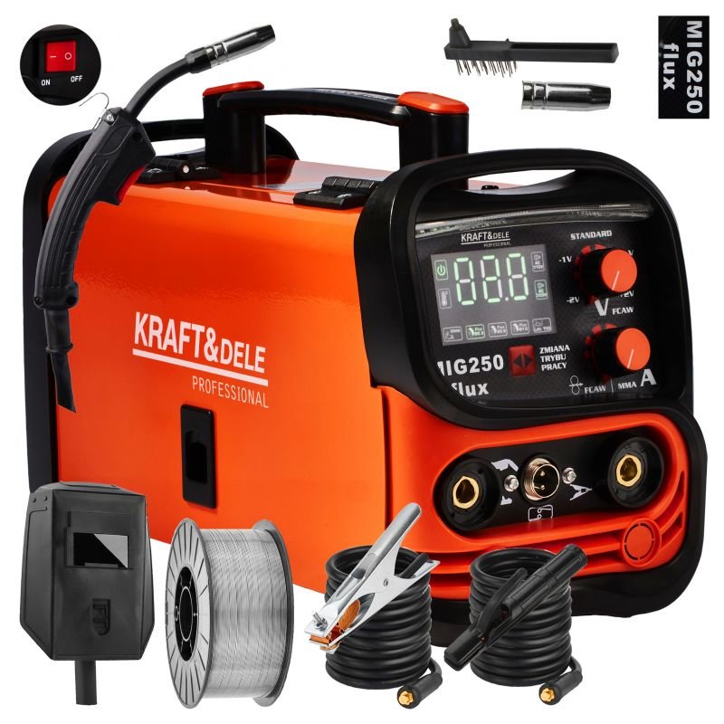 Suvirinimo pusautomatis be dujų MIG / MMA / LIFT TIG 3in1 250A KD1875 - Sodrinta.lt