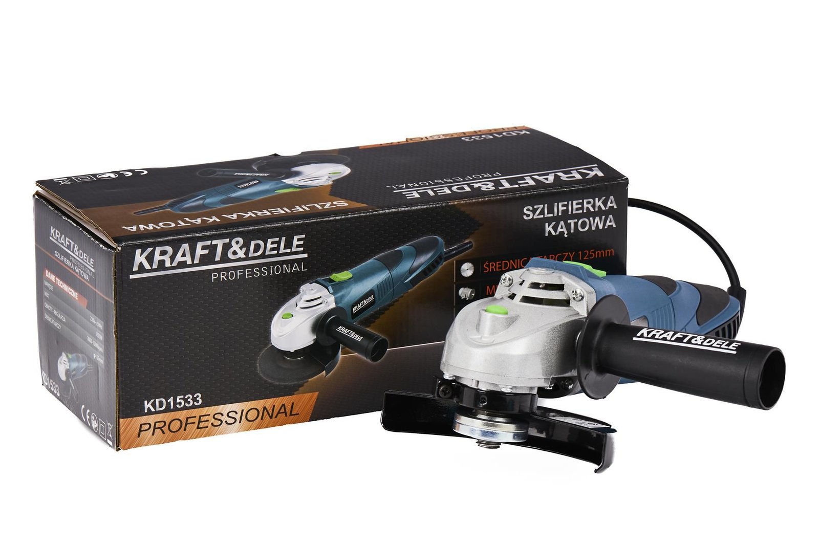 Elektrinis kampinis šlifuoklis - bulgarkė 125MM, 230V/900W KD1533 - Sodrinta.lt