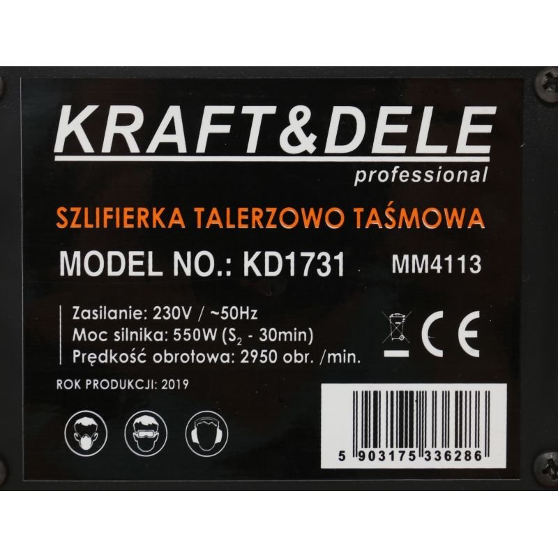 KOMBINUOTAS DISKINIS-JUOSTINIS ŠLIFUOKLIS 550W KD1731 - Sodrinta.lt
