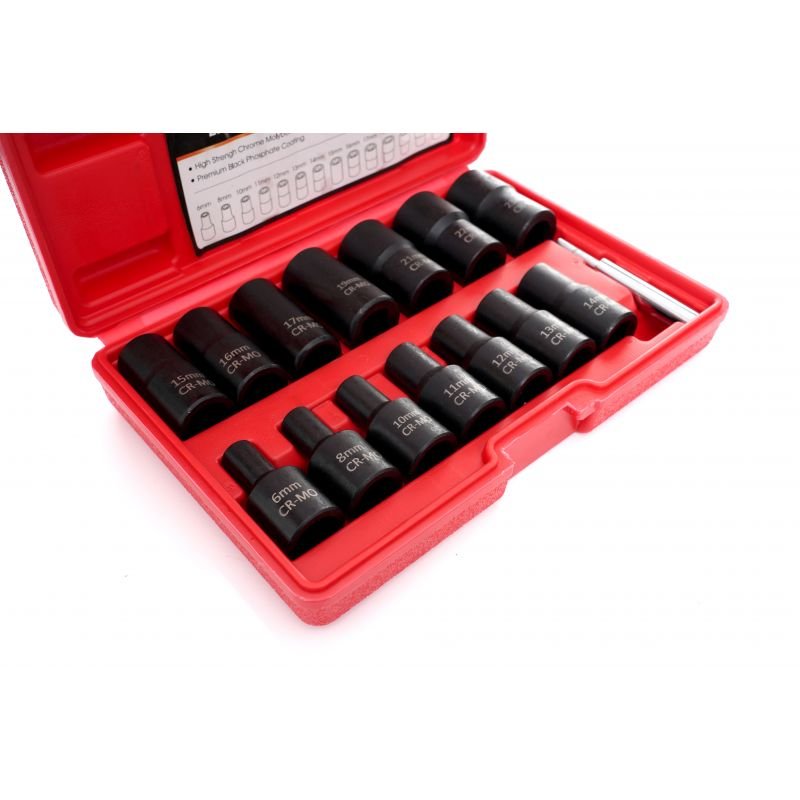 Galvučių rinkinys sugadintiems varžtams 1/2" - 15 VNT KD11793 - Sodrinta.lt