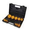 17 dalių skylamušių rinkinys medžiui ir metalui 19–76 mm + adapteris KD10758 - Sodrinta.lt