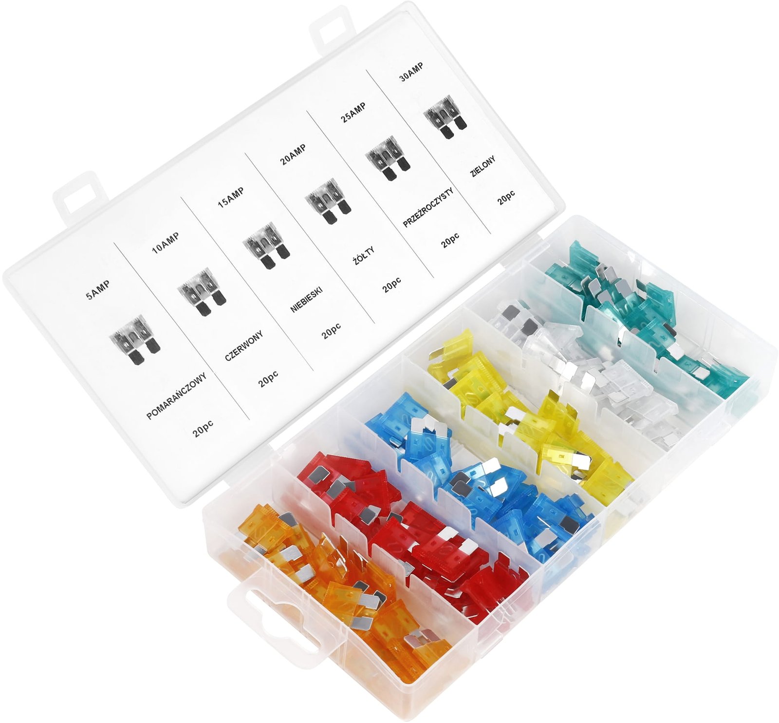 Automobilinių saugiklių rinkinys 120 vnt. 5–30A KD1300 - Image 6