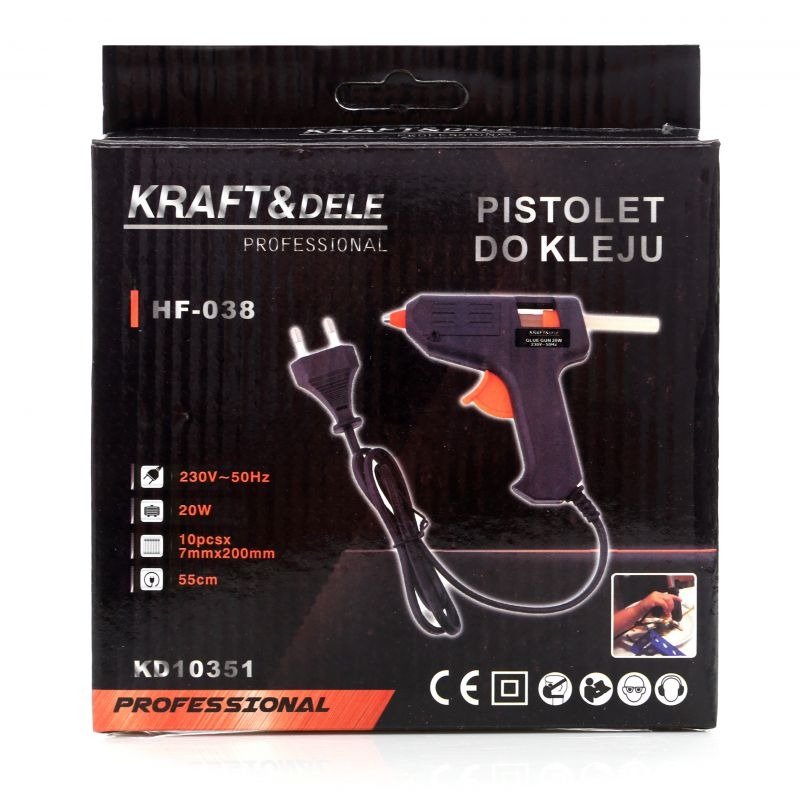 Karštų klijų pistoletas 20W + 7 klijų lazdelės KD10351 - Sodrinta.lt