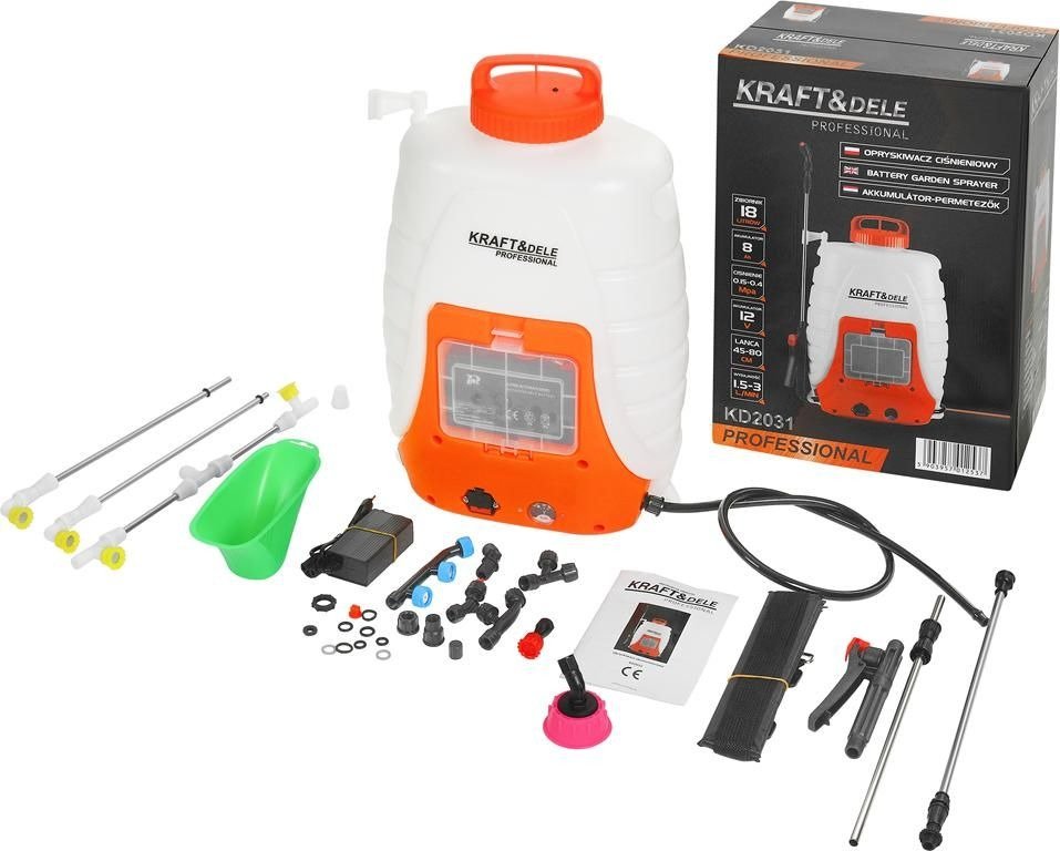 Akumuliatorinis purkštuvas 18 XXL rinkinys, 12V 8Ah KD2031 - Sodrinta.lt