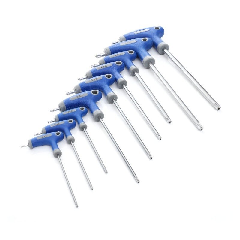 9 dalių TORX raktų komplektas su rankenomis KD10247 - Sodrinta.lt