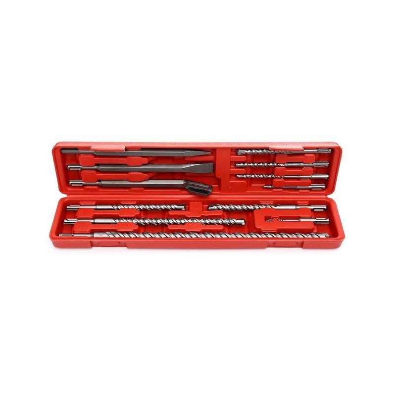 9 grąžtų ir 3 kaltų rinkinys SDS+ su S4 spirale KD10206 - Sodrinta.lt