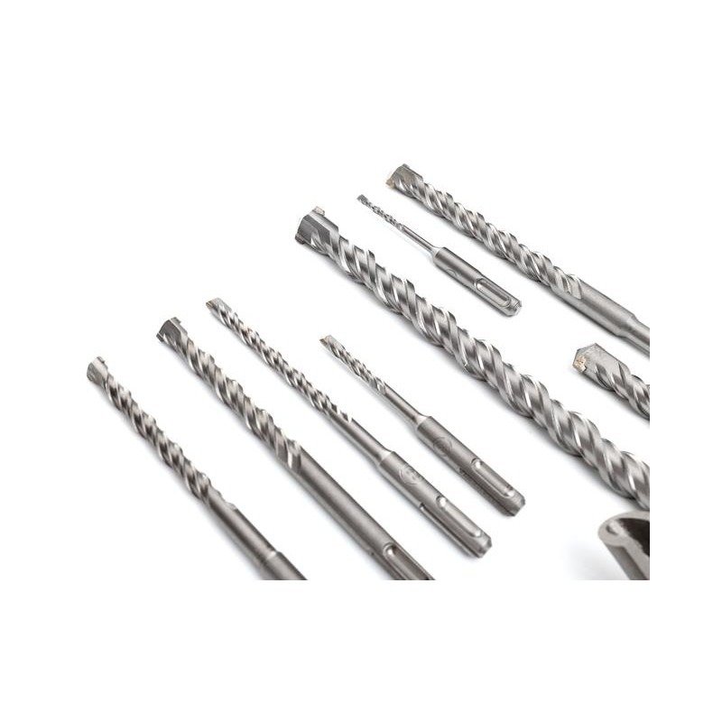 9 grąžtų ir 3 kaltų rinkinys SDS+ su S4 spirale KD10206 - Sodrinta.lt