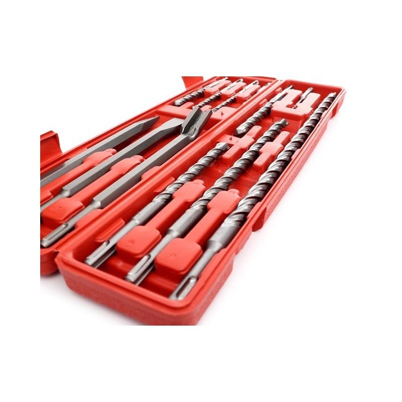 9 grąžtų ir 3 kaltų rinkinys SDS+ su S4 spirale KD10206 - Sodrinta.lt