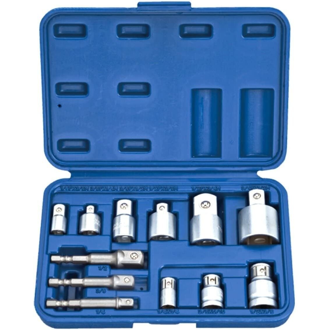 1/4" + 3/8" + 1/2" + 3/4" Adapterių rinkinys 12vnt. - Sodrinta.lt