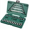 1/4" + 3/8" E-TORX galvučių ir veržliarakčių rinkinys 35vnt. - Sodrinta.lt