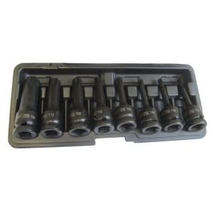 1/2" Prailgintų galvučių smūginių su antgaliais rinkinys (TORX) 8vnt. - Sodrinta.lt