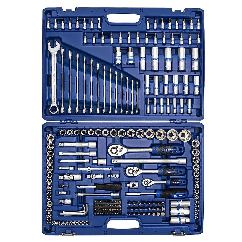 1/4" + 3/8" + 1/2" Galvučių ir raktų rinkinys 218vnt. - Sodrinta.lt
