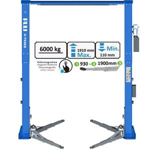 Hidraulinis dviejų kolonų keltuvas su elektromagnetiniu fiksavimu, 6.0t - Sodrinta.lt