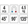 Suvirinimo kampų magnetinių rink.(4vnt)(45°-90°-135°) - Sodrinta.lt