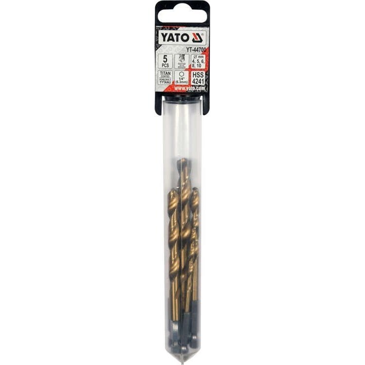 Grąžtų rinkinys HSS 1/4" (5vnt)(titano) 4.0-10.0mm - Sodrinta.lt