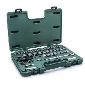 Galvučių rinkinys 3/8"+1/4" (65vnt) (SAE & metrinė sistema) - Sodrinta.lt