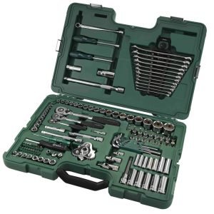 1/4" + 3/8" + 1/2" Galvučių ir raktų rinkinys 128vnt - Sodrinta.lt