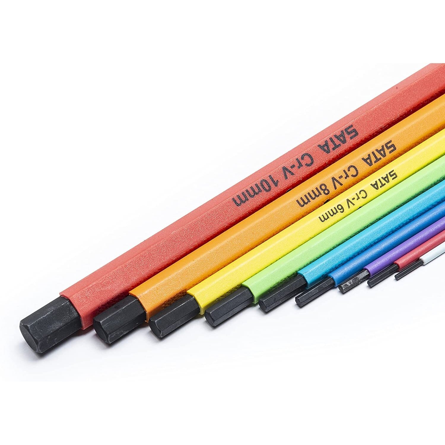 L-tipo šešiakampių prailgintų, apvalia galvute raktų rinkinys (spalvoti)(1.5-10mm) - Sodrinta.lt