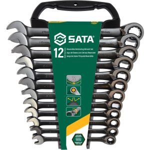 Raktų su reversine terkšle rinkinys 12vnt. (8-19mm) - Sodrinta.lt
