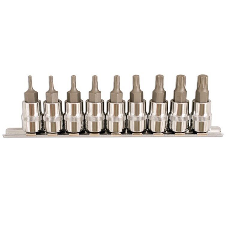 Galvučių su antgaliais rinkinys 3/8" (TORX Plus) 9vnt. - Sodrinta.lt