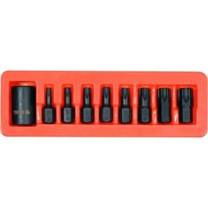 1/2" Galvučių smūginių su antgaliais rinkinys (torx) (9vnt) - Sodrinta.lt
