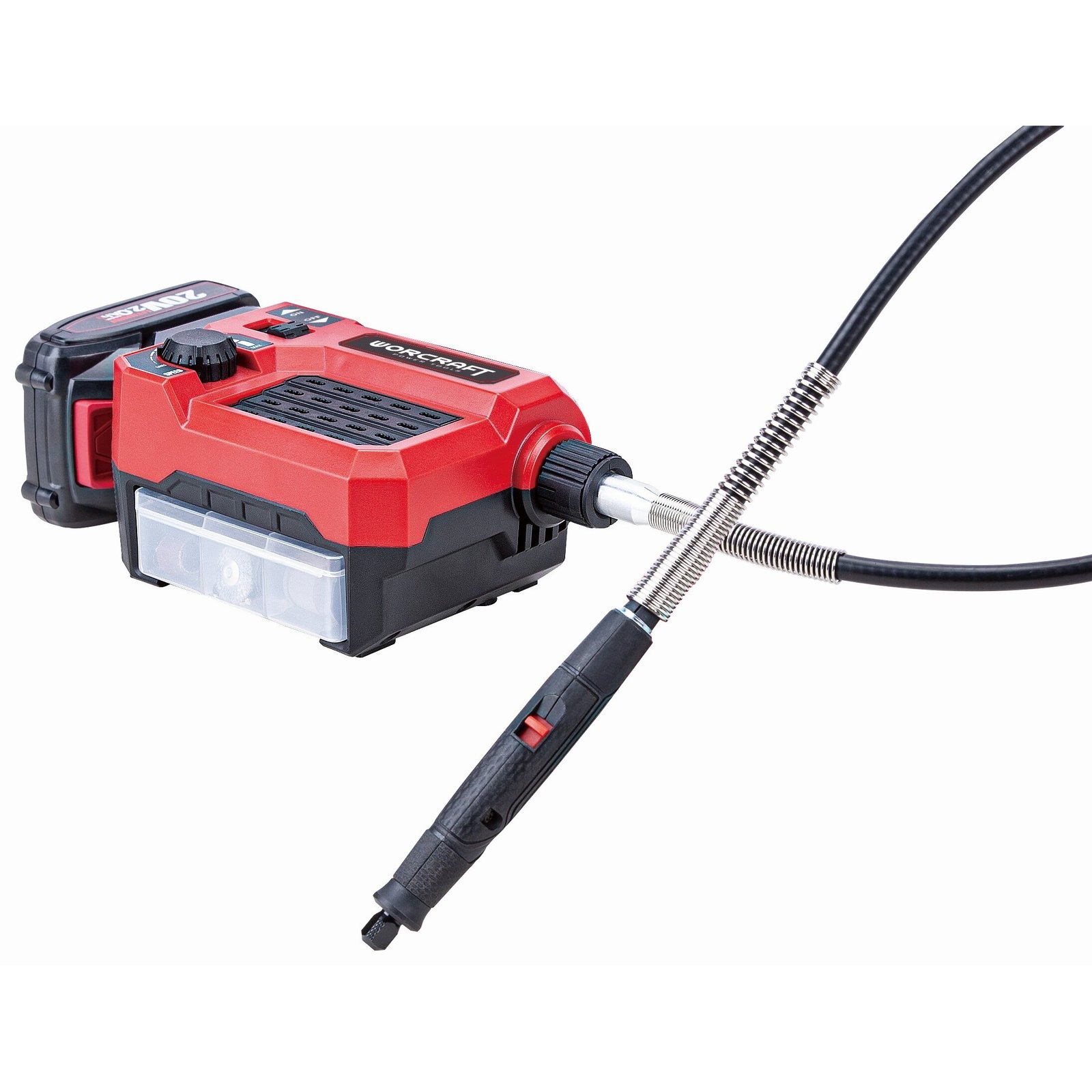Akumuliatorinis mini tiesinis šlifuoklis su priedais WORCRAFT 20V LI-ION - Sodrinta.lt