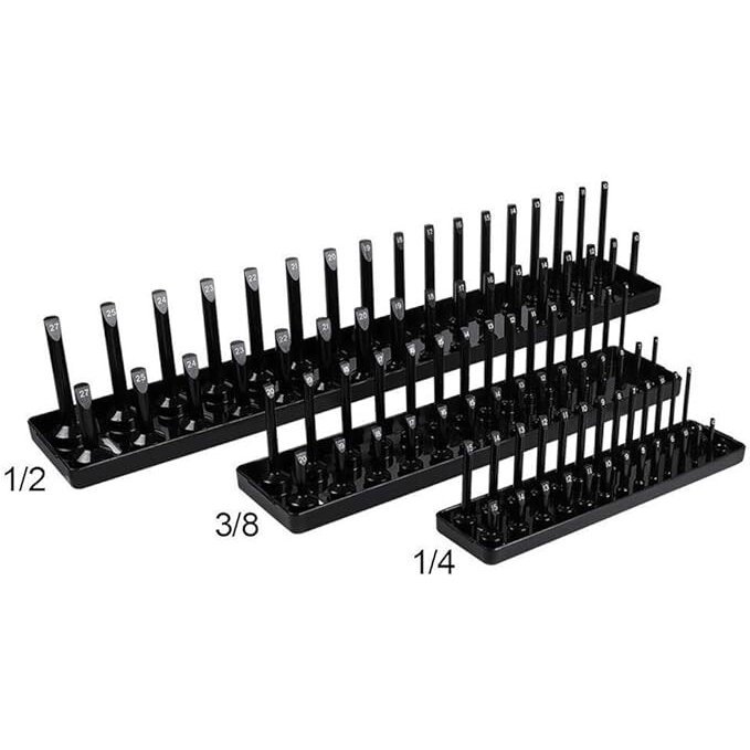 Laikiklių galvutėms rinkinys 6vnt (1/2'+3/8'+1/4') SAE ir Metrinė sistema - Sodrinta.lt