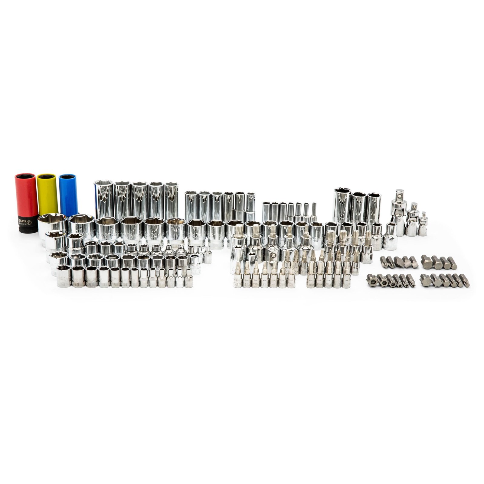 1/4'' + 3/8'' + 1/2'' Galvučių rinkinys 180vnt. 6-kampės - Sodrinta.lt
