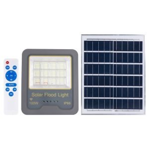 Autonominis šviestuvas su saulės baterija 100W - Sodrinta.lt
